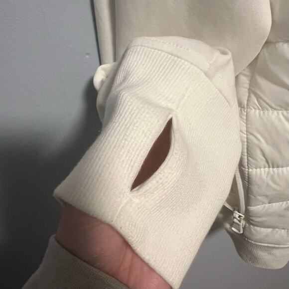 Old Navy Active Puffer Zipper Hoodie Sweatshirt Coat White Size XXL - Picture 6 of 7